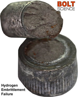 Photo of a socket head cap screw failed as a result of hydrogen embrittlement