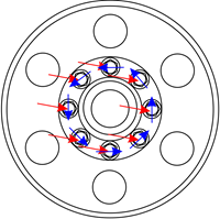 forces acting on the each bolt in the sprocket